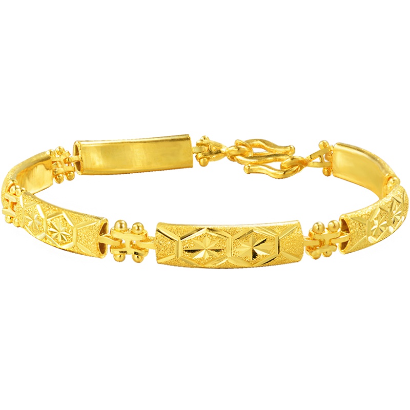 周生生(CHOW SANG SANG)珠宝首饰足金竹节车花婚嫁金手链女款 计价