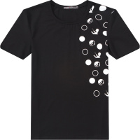 迪尔马奇夏季新款男士短袖T恤 个性半边印花潮男半袖薄M01930