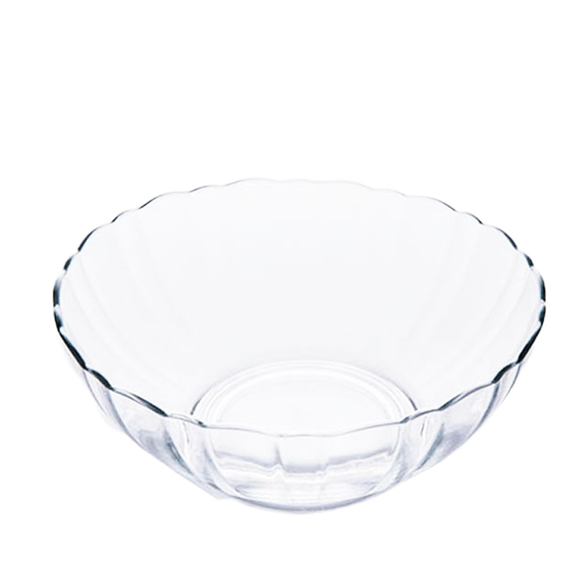 透明耐热玻璃碗微波炉烤箱专用纳丽雅高温家用吃饭碗防爆打蛋大号和面盆 2000ML[莲花款新品]