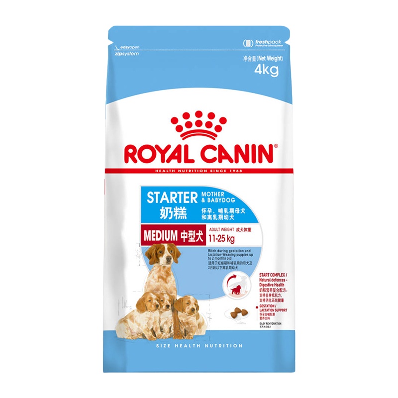 皇家(royal canin) 狗粮 中型犬奶糕 幼犬 MES30 4kg