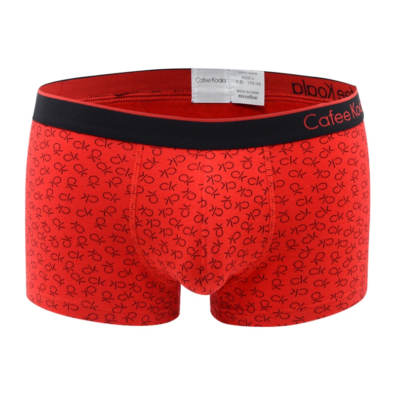 男士内裤 男平角裤夏季棉质青年性感潮中腰四角短底裤头6950