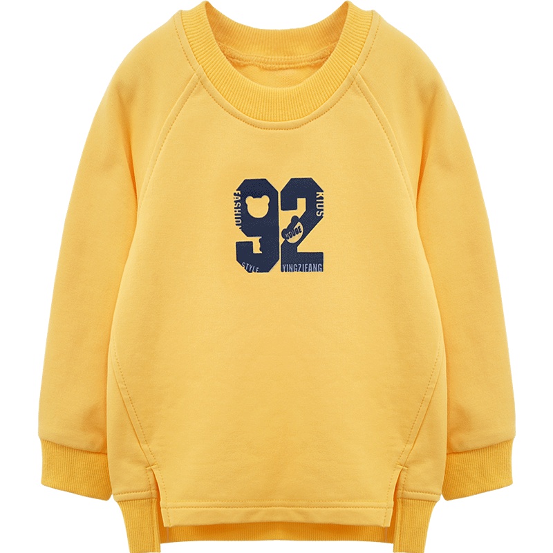 婴姿坊男女童春秋新款T恤儿童字母印花上衣男女宝宝外出打底潮衣