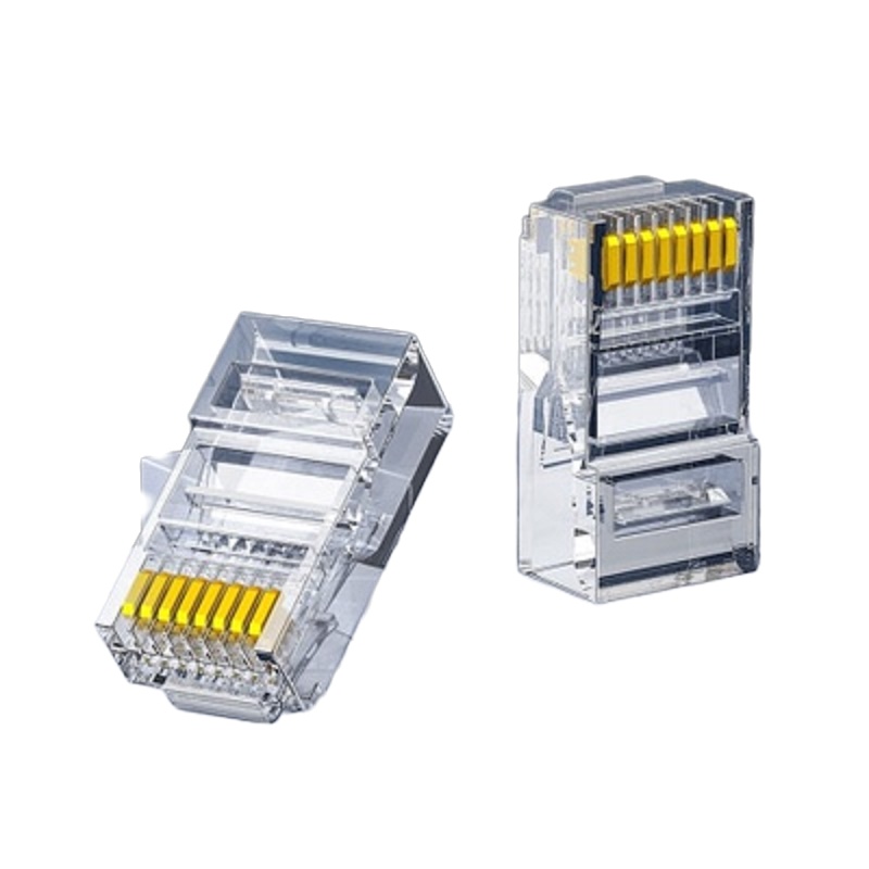 绿联(Ugreen)超五类水晶头50U加厚镀金网络接头Cat5e接头100装20802