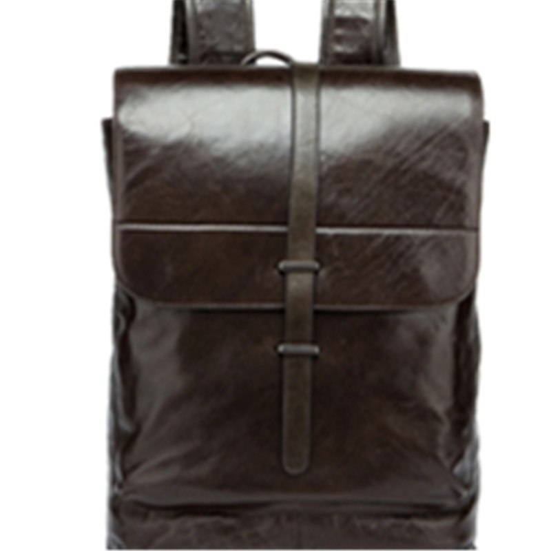 MVA 复古双肩包头层牛皮男女真皮背包大容量学生书包9116