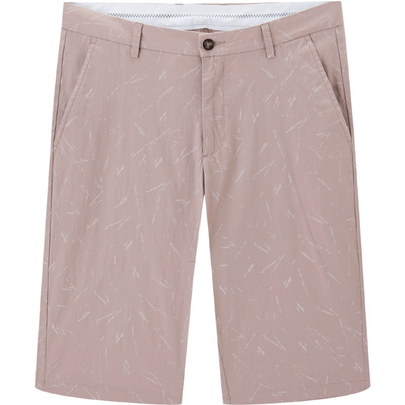 HLA海澜之家微弹花纹休闲中裤2019夏季舒适有型中裤男短裤HKMCJ2R056A