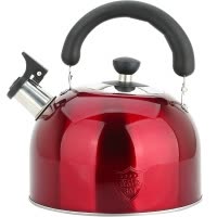 美厨(maxcook)304不锈钢烧水壶 4L鸣音水壶 热水壶 煤气炉电磁炉通用 酒红色欧式系列 MCWA560