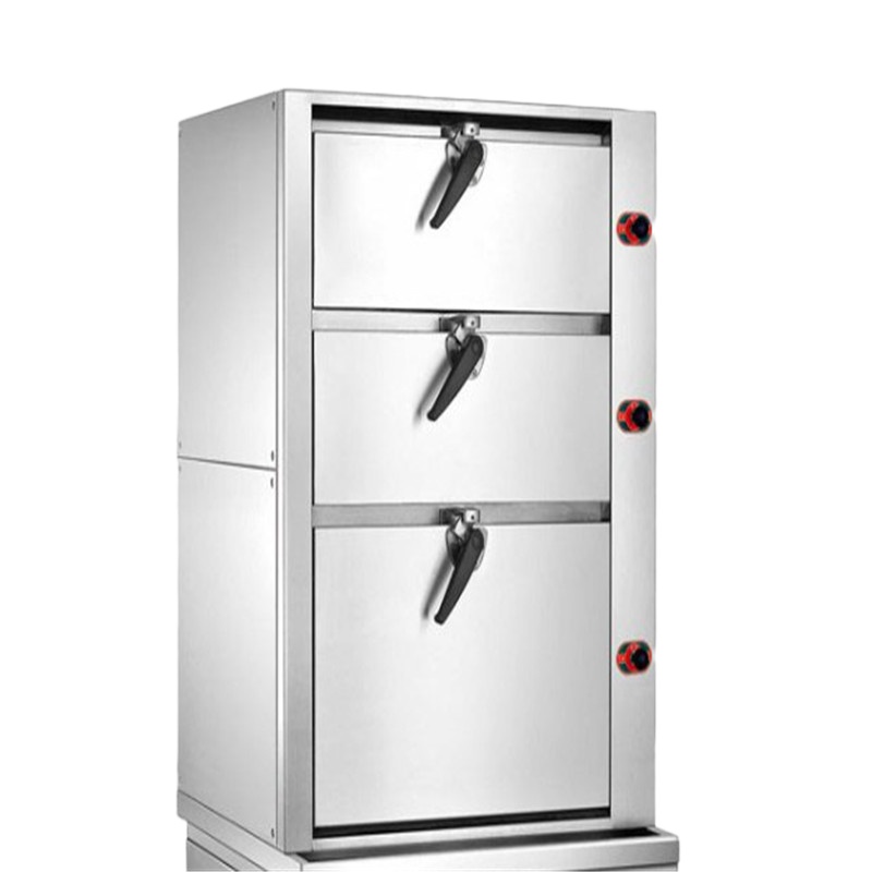 广普三门多功能电蒸柜700*700*1600 银白色