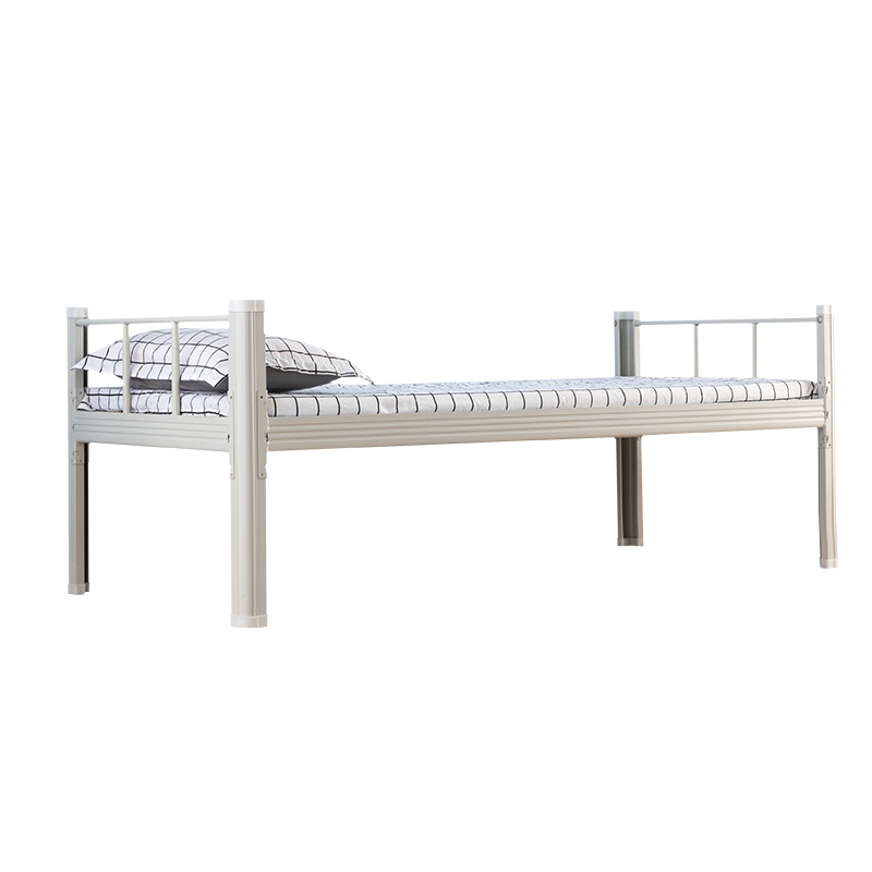 尔迈 单人床铁床铁艺家用床午休床宿舍公寓床 带软包靠背含床板0.9米