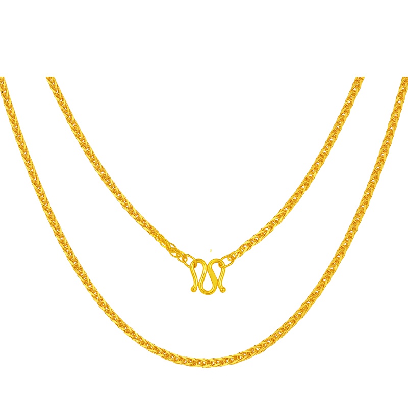 手拉手(Slaso) 黄金项链女士 足金999肖邦黄金项链女款锁骨链吊坠配链素链