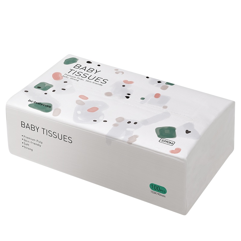babycare婴儿纸巾宝宝抽纸婴幼儿面巾纸非保湿纸M码100抽*1包