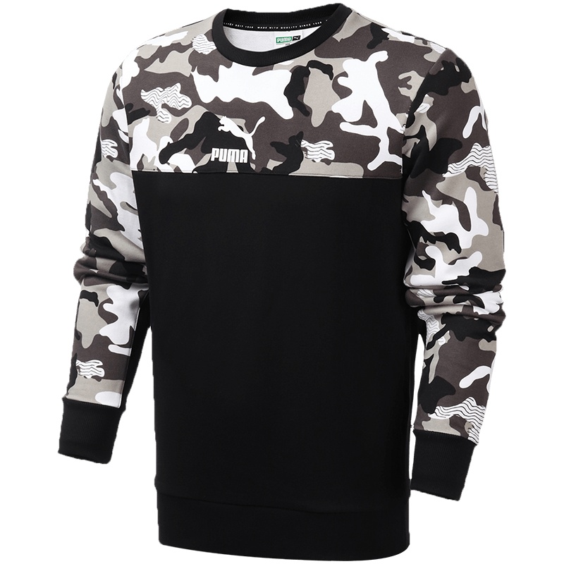 PUMA彪马男装运动服休闲针织套头衫圆领卫衣595951