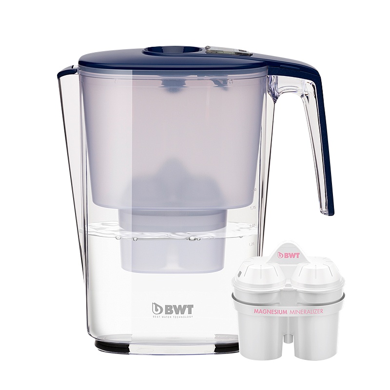 德国 倍世(BWT)Slim系列3.6 L 蓝色 电子计时 标配镁离子滤芯+去水垢加强型*6 便携式净水器饮水机