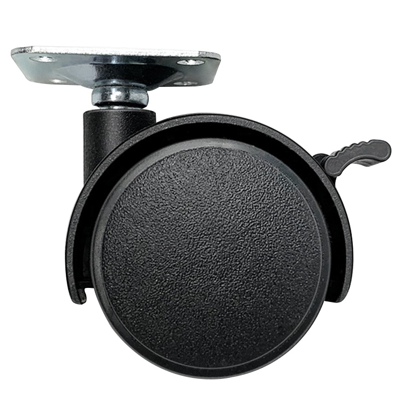 海斯迪克 HK-537 平板万向轮 带刹万向轮 办公椅轮子轮转椅 平板脚轮 2.0寸塑料平板轮带刹/10个