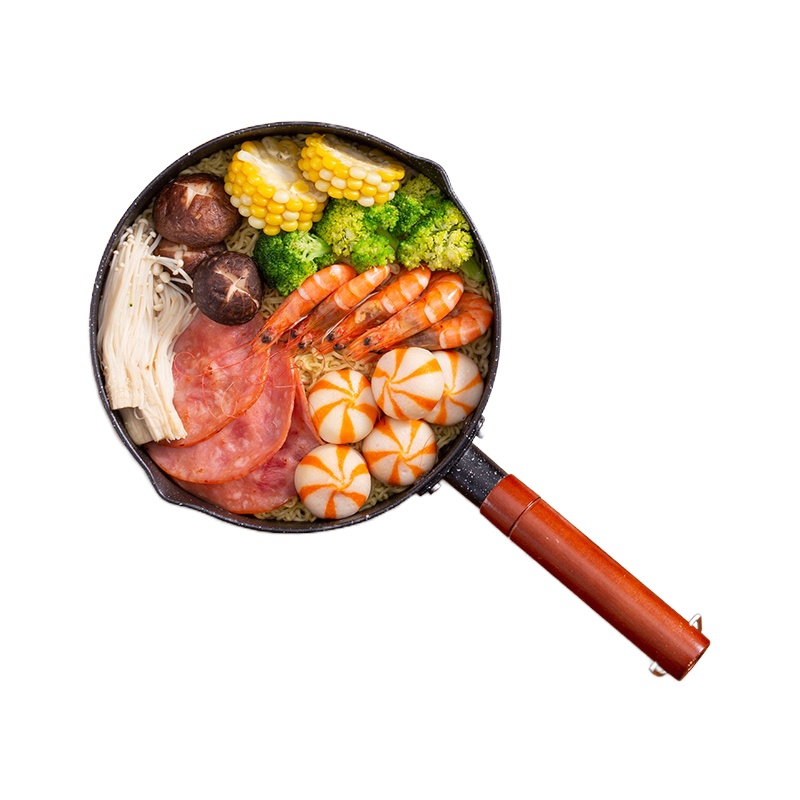 雪平锅麦饭石不粘锅不粘雪花奶锅泡面煮面锅汤锅小锅家用日式 国泰家和 麦饭石黑色-20CM不带盖