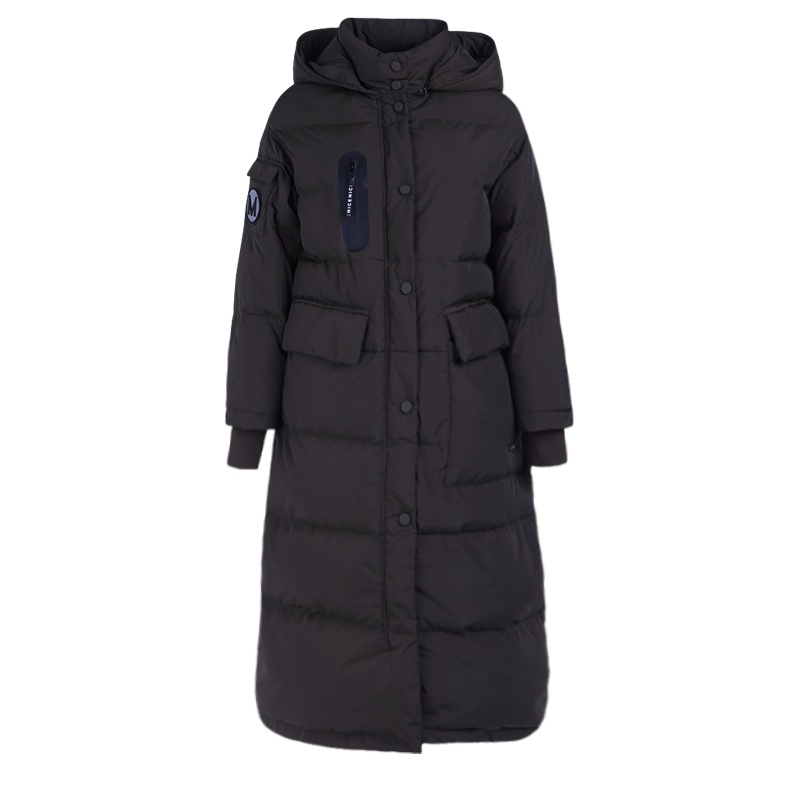 晚白2020冬季新品通勤简约宽松休闲90白鸭绒中长款羽绒服外套女