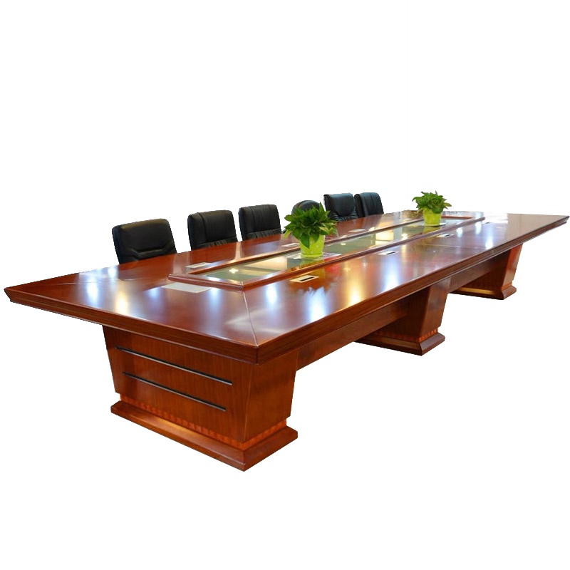 质凡油漆会议桌木贴皮洽谈桌