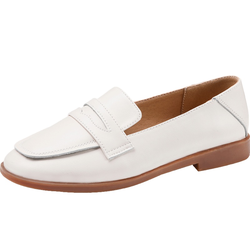 公猴单鞋女2020新款小皮鞋英伦风秋季百搭真皮乐福鞋jk平底一脚蹬