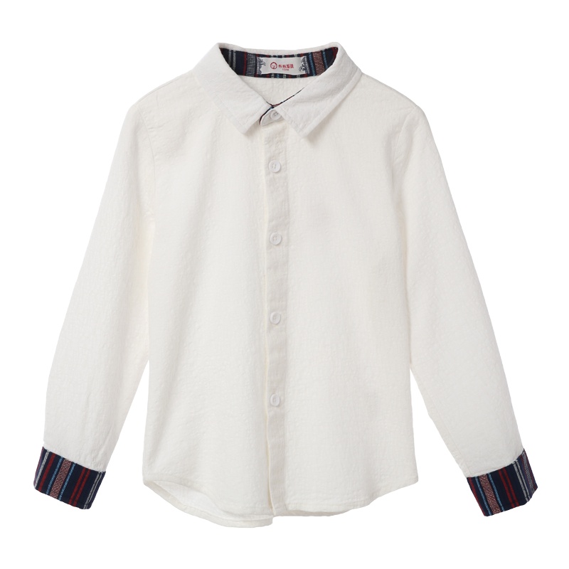 布布发现秋季新款男童衬衫学院风文艺洋气