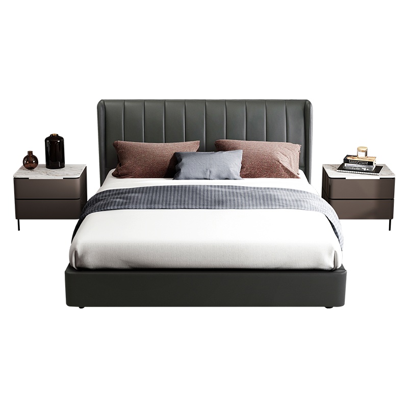 喜临门 床 维森现代简约皮床 主卧双人板式床多功能收纳储物床1.5米/1.8米卧室家具双人床
