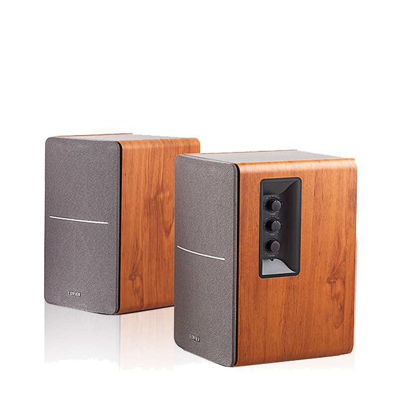 Edifier/漫步者 R1200TII 重低音多媒体电脑音箱2.0木质书架音响 灰色