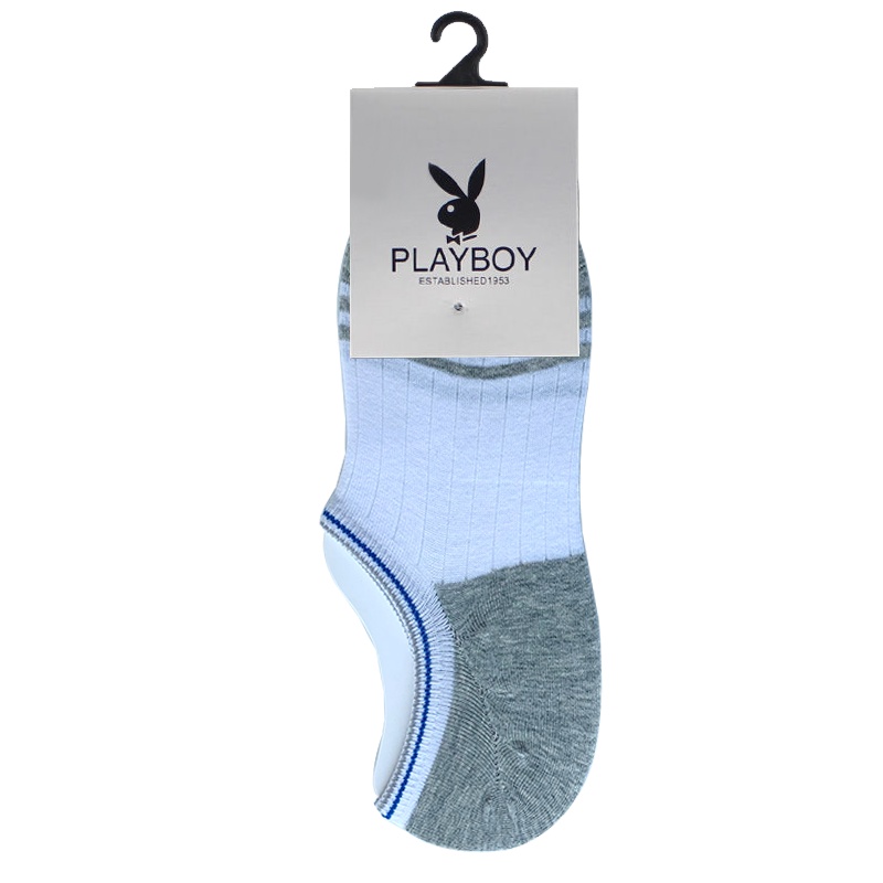 花花公子男士船袜夏季浅口袜子舒适袜尖棉质5048-1双装