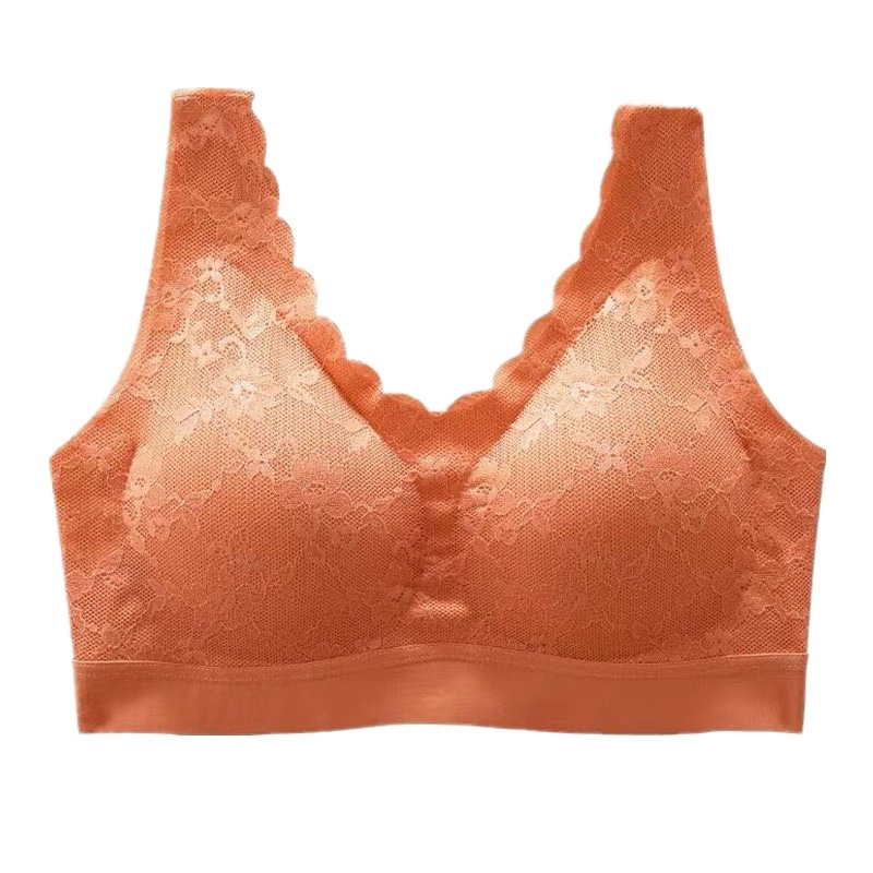 桓远 泰国乳胶内衣女2.0性感蕾丝美背无痕文胸无钢圈聚拢收副乳睡眠胸罩