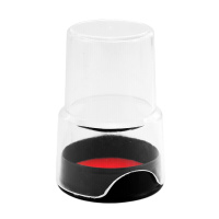 浩立信(LISON)印章盒圆形公章盒 透明印鉴盒内置印台 小号 内直径45mm(个)