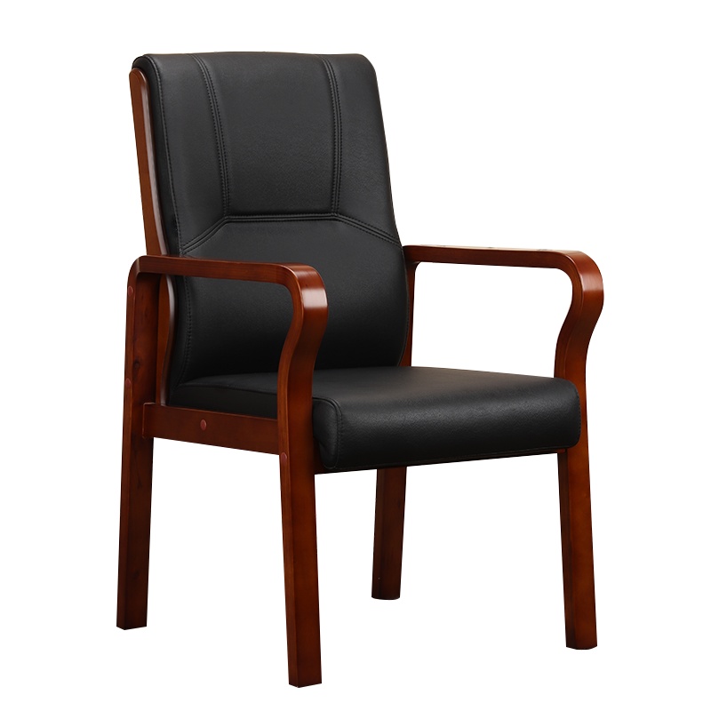 巨高办公家具橡木靠背椅西皮实木会议椅