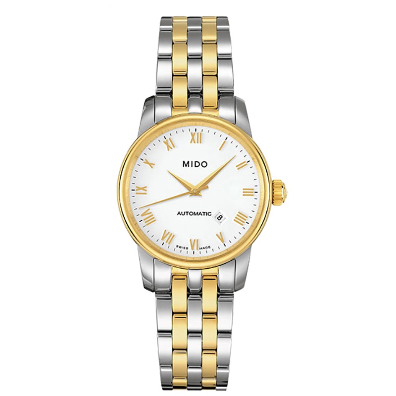 美度(MIDO)手表 瑞士原装进口贝伦赛丽系列全自动机械间金钢带女士腕表 M7600.9.26.1