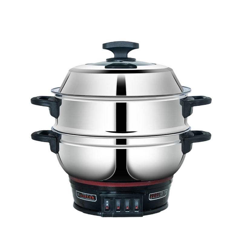 FRD多功能不锈钢电热锅G1-28cm(精品)1*6大箱电炒锅 电蒸锅 电煮锅 锅 电火锅免邮 不含税不含税