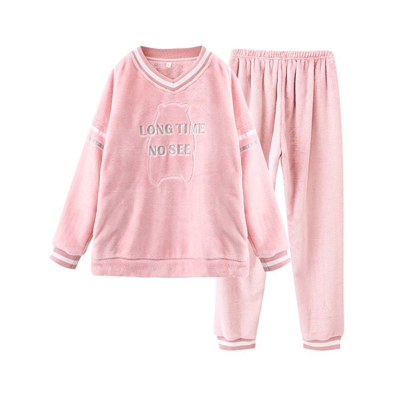 都市丽人【亲肤保暖法兰绒】多款式可爱甜美舒适圆领女士家居服套装睡衣DSH076