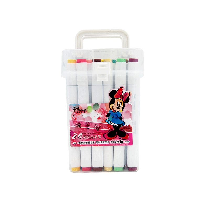 迪士尼油性双头马克笔手绘设计套装学生彩色笔马克笔套装正品动漫学生绘画彩笔画笔12/24/40/60色