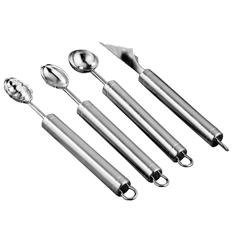 304不锈钢挖球器4件套哈密瓜挖球器西瓜挖球勺水果雕花刀冰淇淋挖