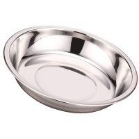 不锈钢盘子圆盘菜盘22cm 2个装