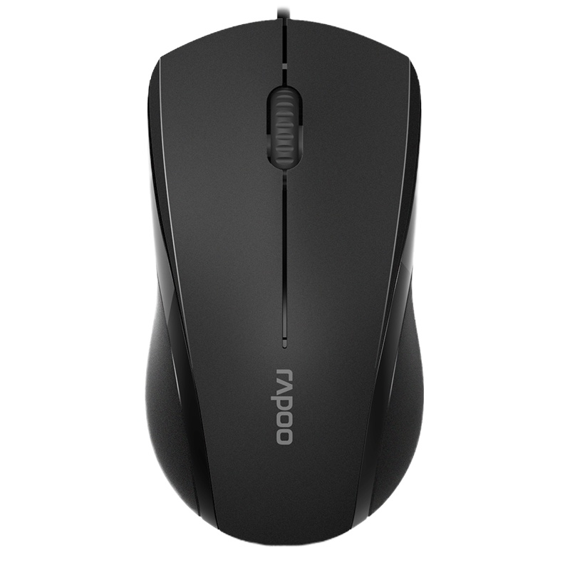 雷柏（Rapoo） N1200 有线鼠标 办公鼠标 静音鼠标 对称鼠标 笔记本鼠标 电脑鼠标 黑色