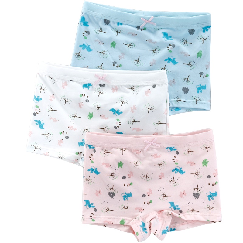 小红豆女童平角裤棉质内裤中大童宝宝短裤四角短裤卡通内裤