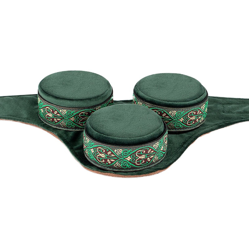 卜吻 中医保健艾灸盒随身灸家用 三联艾灸衣艾柱艾条熏香仪器纯铜艾灸盒艾灸布套无烟防烫 三联铜盒套餐+送60粒艾柱