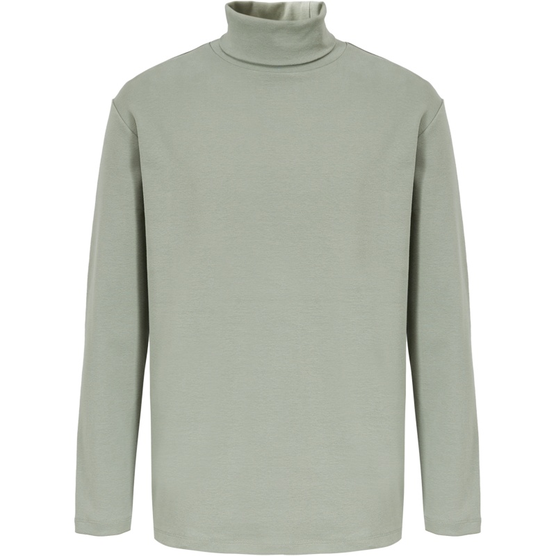 [1件5折价:50]MECITY男装冬季新款休闲高领打底衫柔软宽松纯色长袖T恤男