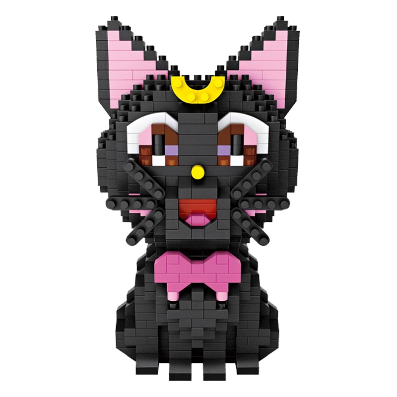 LOZ微颗粒积木小颗粒蜜桃女孩拼装益智玩具卡通创意趣味摆件9210露娜猫/730PCS