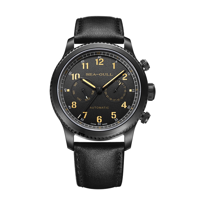 海鸥表(SEAGULL) 海鸥手表 男士 多功能双时区 防水夜光 自动机械表 男表飞行员