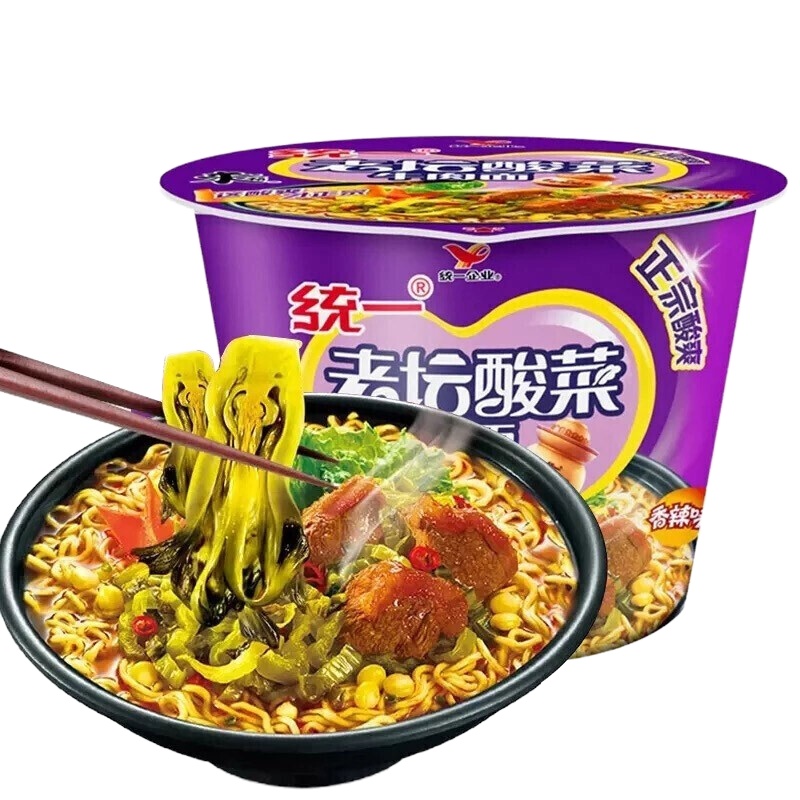 统一 120g 来一桶红油老坛酸菜牛肉面 12桶/箱