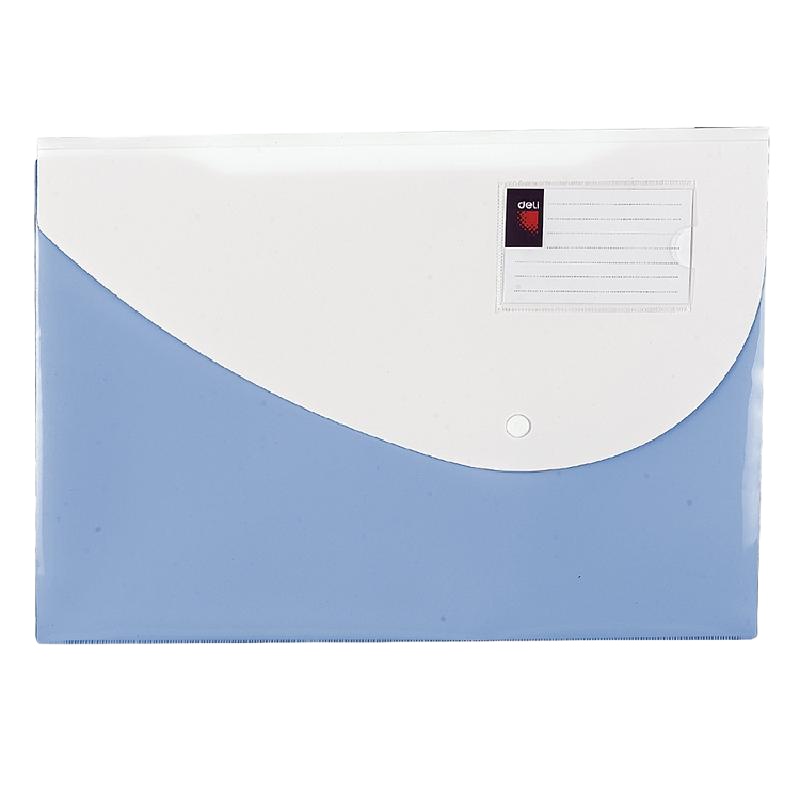 得力5506文件袋(混)(只)按扣袋 塑料袋 透明资料袋 票据收纳袋 办公用品 档案袋 文件夹(10个/组)