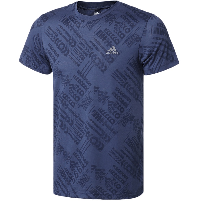 阿迪达斯男服短袖T恤户外徒步夏季运动服FT7990