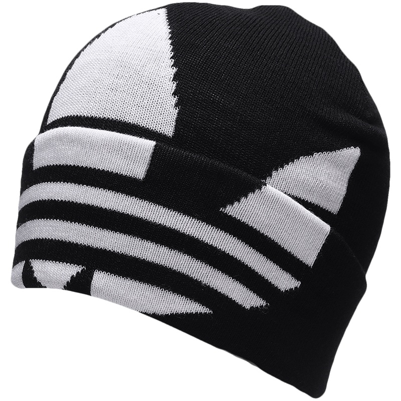 阿迪达斯三叶草男帽女帽运动休闲帽子大logo针织帽FT8919