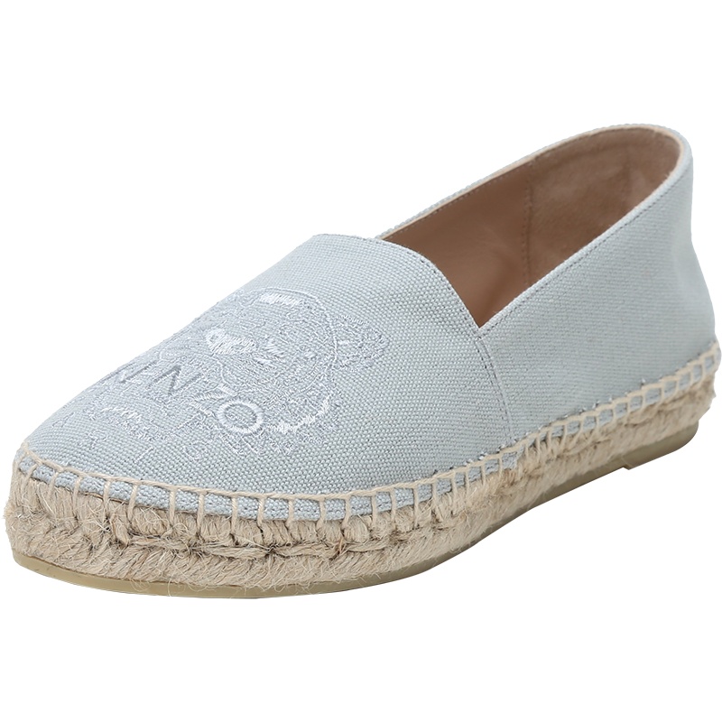 KENZO 高田贤三 女士 织物麻编渔夫鞋平底鞋休闲鞋 FA6 2ES180 F70