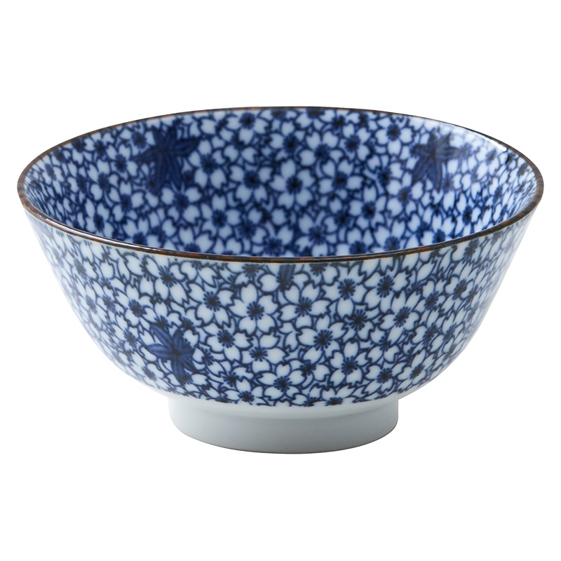 苏宁极物 日本制造美浓烧陶瓷碗 花点蓝星