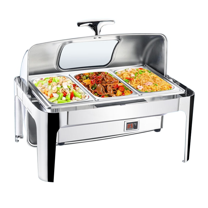 乐创(lecon)商用自助餐炉 不锈钢自助餐炉翻盖 LC-J-CL01