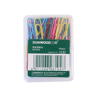 三木(SUNWOOD)彩色回形针8104办公用品装订放锈糖果色曲别针 创意学习文具100枚/盒批发