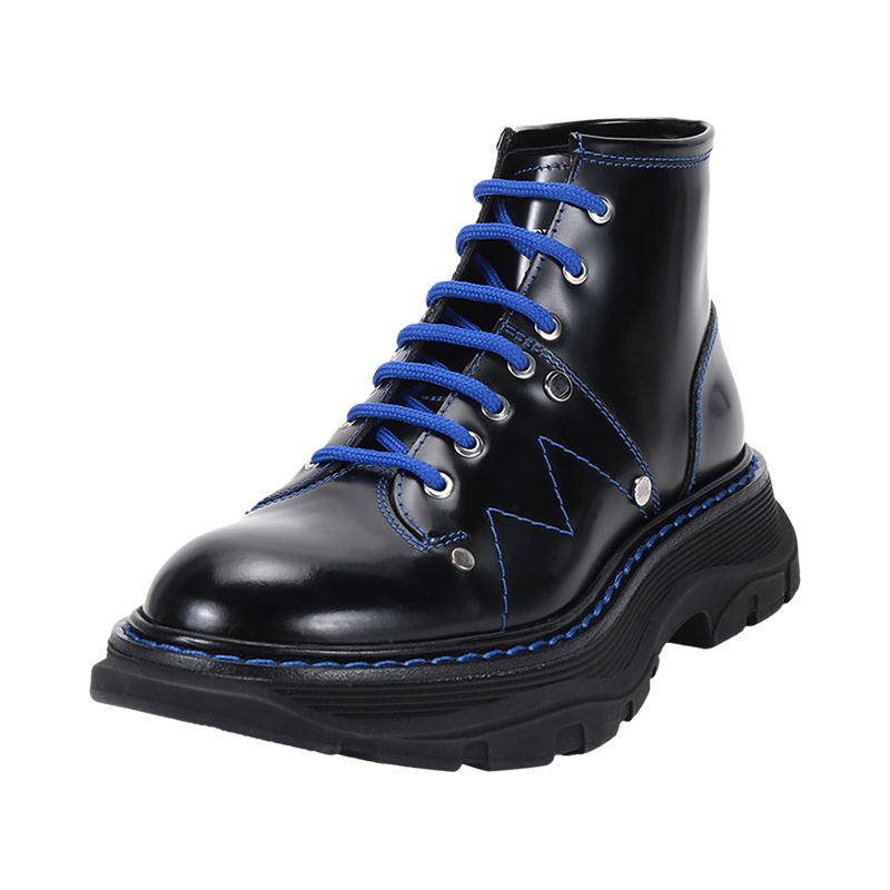 亚历山大·麦昆 ALEXANDER MCQUEEN 女士 皮革系带短靴595469 WHZ88