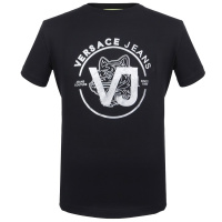 VERSACE JEANS男士黑色棉质短袖T恤衫B3GTA75H 36590 899